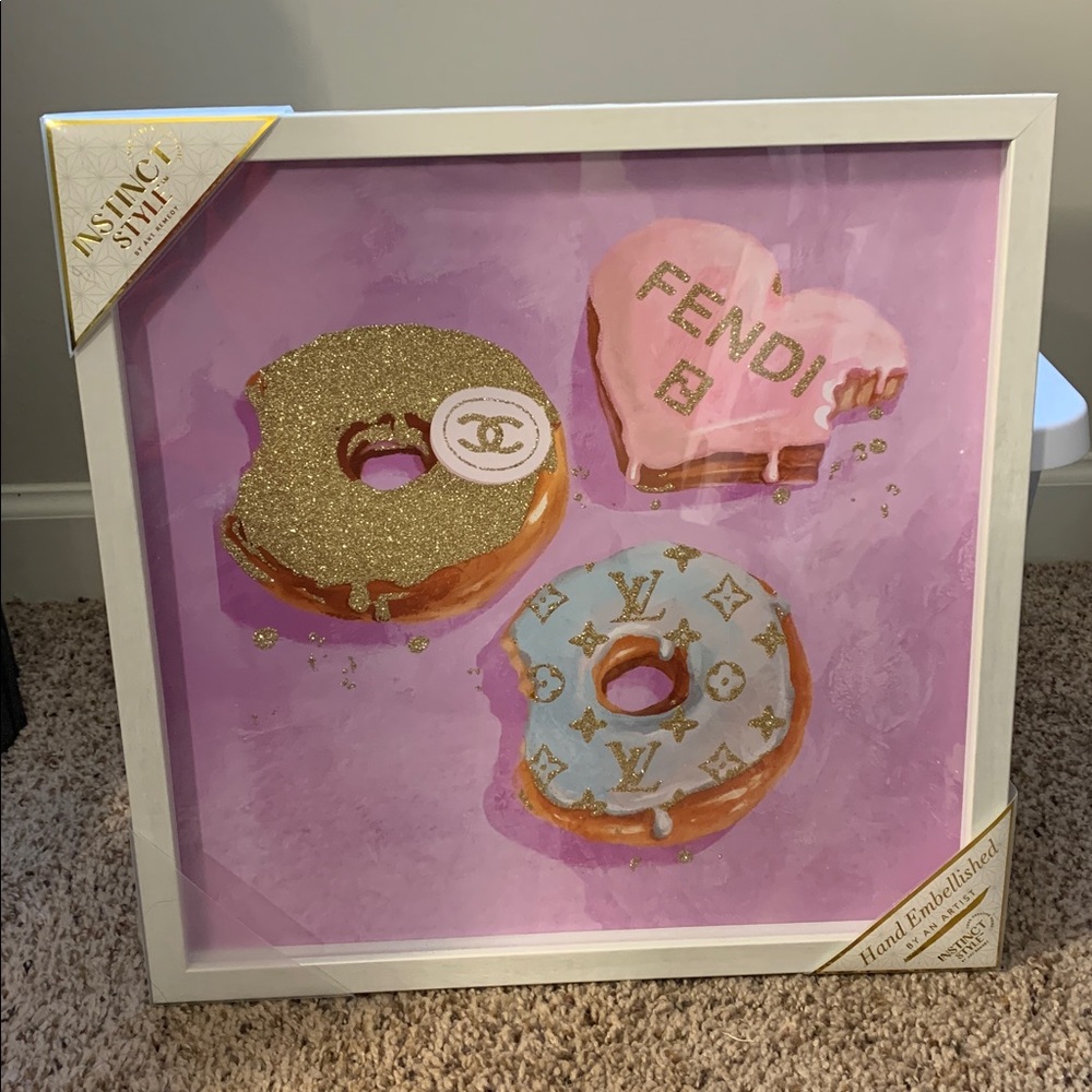 FASHION INSPIRED Donuts Picture - White Frame with Glass Front